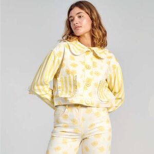 Helmstedt Women’s Yellow Ebi Sunflower Denim Jacket Small